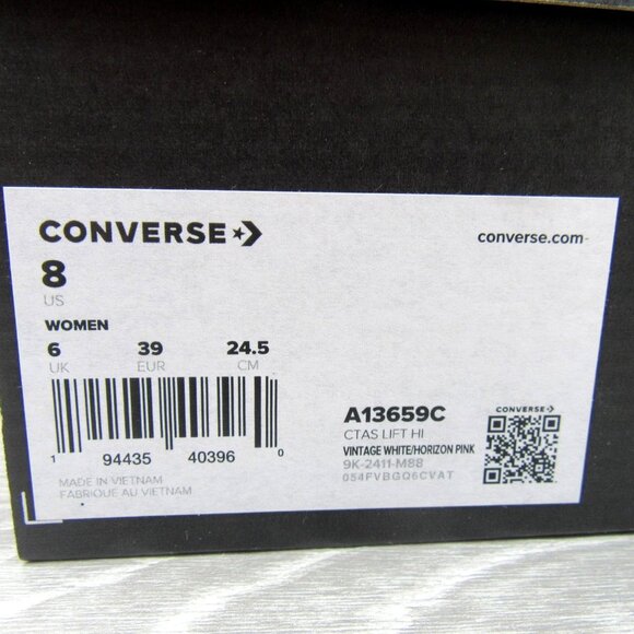 Converse Chuck Taylor Lift Platform Rose Cross Stitch Womens Size 8 NEW - Picture 15 of 15